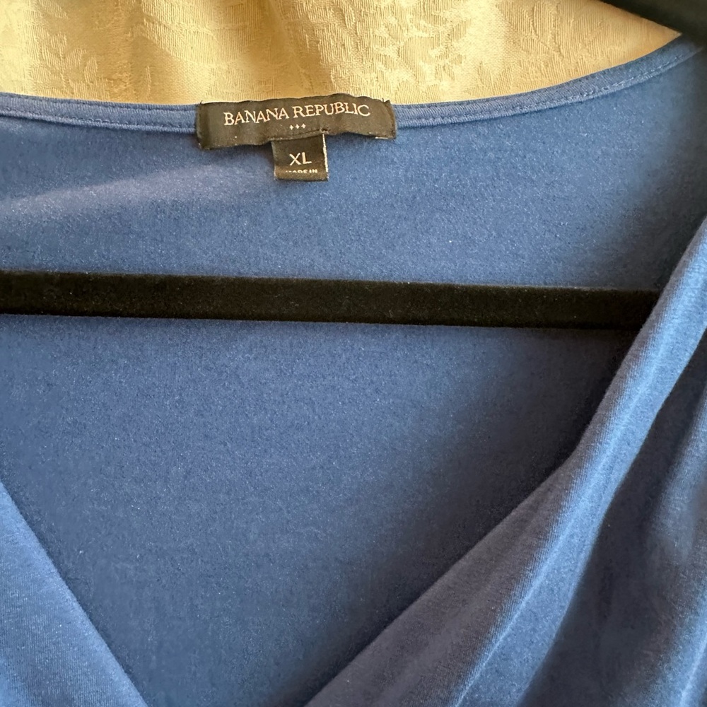 Elegant Blue Wrap Top - Picture 2 of 2